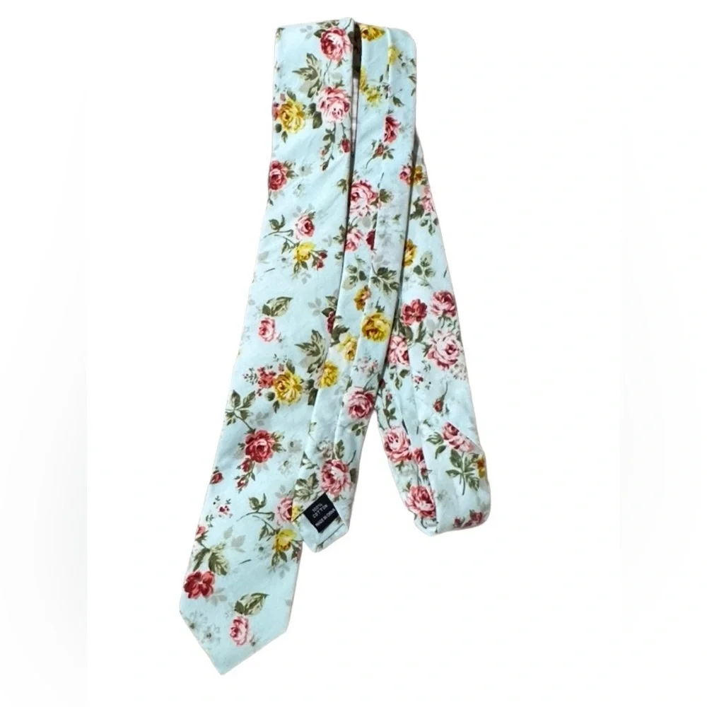 Egara Men’s Floral Cotton Tie - Picture 3 of 4